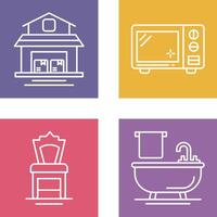 Warehouse and Microwave Icon vector