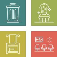 basura lata y limite icono vector