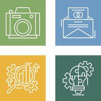 Photo Camera and Invitation Card Icon vector