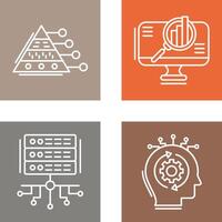 Pyramid Graph and Search Icon vector