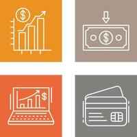 Chart Up and Money Down Icon vector