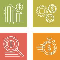 Chart Down and Settings Icon vector