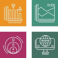 Spline Chart and Bar Graph Icon vector