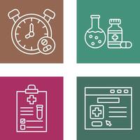 Clock and test tube Icon vector