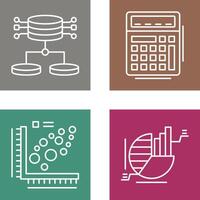 estructurado datos y calculadora icono vector