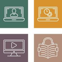 Flex Time and Online Lesson Icon vector