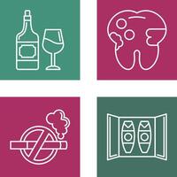 vino y caries icono vector