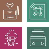 Wifi Router and Chip Icon vector