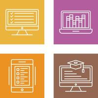 Online Checklist and Online Library Icon vector