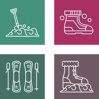 Shovel and Ski Boots Icon vector