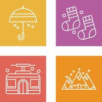 Umbrella and Winter Socks Icon vector