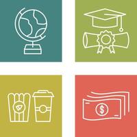 Globe and Graduation Icon vector