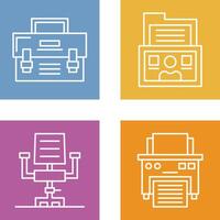 Briefcase and Folder Icon vector