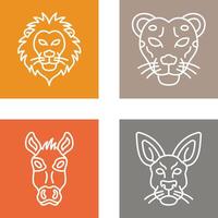 Lion and Cheetah Icon vector