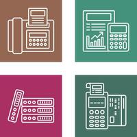 fax y calculador icono vector