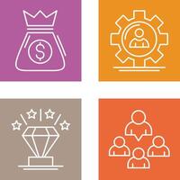 Money Bag and Management Icon vector