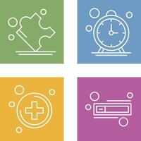 Puzzle and Stop Watch Icon vector