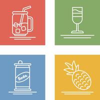 Iced Tea and Rainbow Drink Icon vector