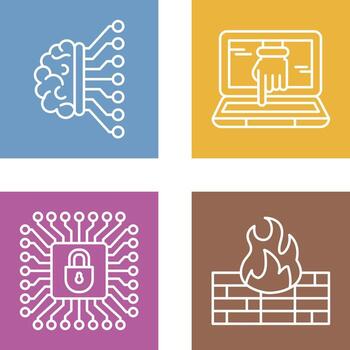 Machine Learning and Hacking Icon vector
