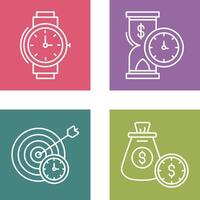 Wrist Watch and Time is Money Icon vector