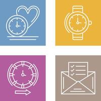 amor y muñeca reloj icono vector