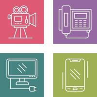 Movie camera and Telephone Icon vector