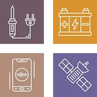 Soldering and Battery Icon vector