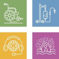 Wheel Chair and Intravenous Icon vector