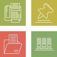 Fax Machine and Pin Icon vector