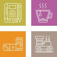 Tea and Diary Icon vector