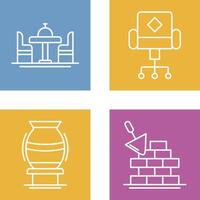 Chair and Dinning Table Icon vector