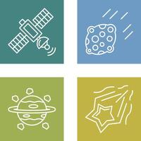 satelite and asteroid Icon vector