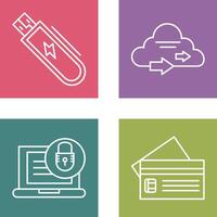 Usb and Cloud Icon vector