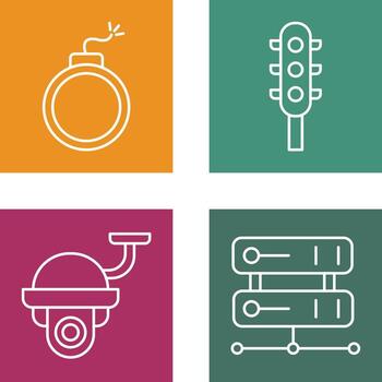 Traffic Signal and Block Icon vector