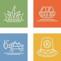 Grass and Eggs Icon vector
