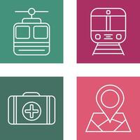 Cable car and Train Icon vector