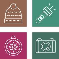 Winter Hat and Flash Light Icon vector