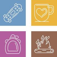 Skateboard and Mug Icon vector