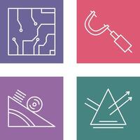 Electrical circuit and Micrometer Icon vector