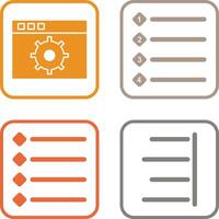 settings and numbered lists Icon vector