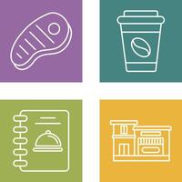 Meat and Coffee Icon vector