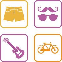 hipster estilo y pantalones cortos icono vector