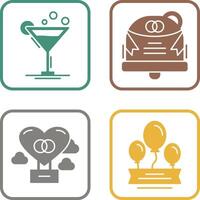 Coktail and Wedding Icon vector