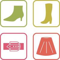 Boots with Heels and Long Boats Icon vector