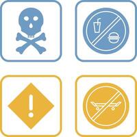 death sign and no foods or drink Icon vector