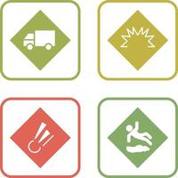 dangerous vehicle and danger of welding Icon vector