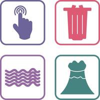 danger of hand press and garbage Icon vector