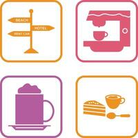 signboard and coffe machine Icon vector