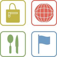 handbag and globe Icon vector