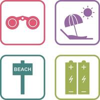 Binoculars and beach Icon vector